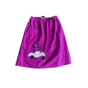 Vintage Mari Magenta Pink Golf Cart Applique Skirt Made in USA Size 10